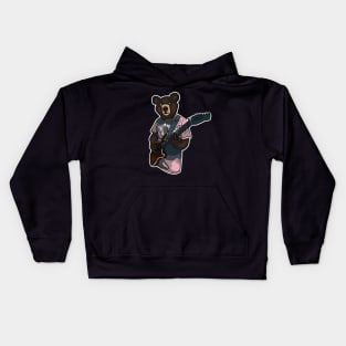 Bear Playing Guitar Kids Hoodie